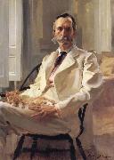 Cecilia Beaux Man with the Cat Portrait of Henry Sturgis Drinker oil painting reproduction